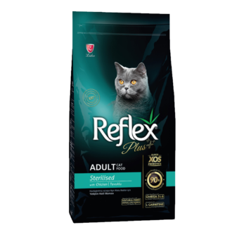 غذای خشک گربه رفلکس پلاس مدل عقیم شده با طعم مرغ وزن 15 کیلوگرم