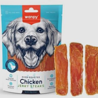 تشویقی سگ ونپی مدل استیک مرغ CHICKEN JERKY STEAKS
